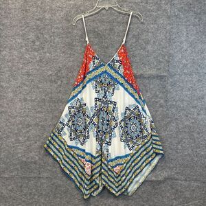 IRIS Sundress XS Multicolor Handkerchief Hem V-Neck Sleeveless Spaghetti Straps